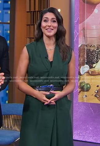 Erielle’s green sleeveless wrap dress on Good Morning America