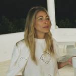 Erin’s white cotton eyelet top on The Real Housewives of New York City