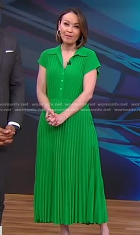 Eva's green pleated dress on Good Morning America