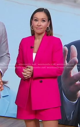 Eva’s hot pink blazer and shorts on Good Morning America