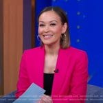Eva's hot pink double breasted blazer on Good Morning America