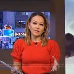 Eva’s red puff sleeve sweater on Good Morning America