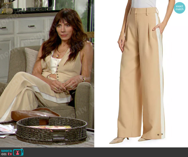 Favorite Daughter Margaret Pants in Sand worn by Taylor Hayes (Krista Allen) on The Bold and the Beautiful