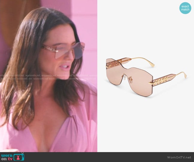 Fendi Fendigraphy Rectangular Sunglasses worn by Meredith Marks on The Real Housewives of Salt Lake City