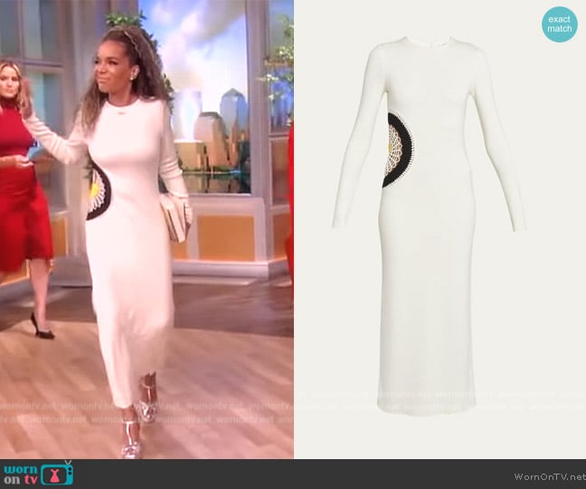 Gabriela Hearst Rowe Crochet Wool-Cashmere Dress worn by Sunny Hostin on The View