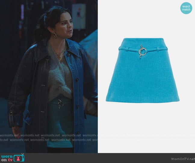 Ganni Wool-blend miniskirt worn by Mabel Mora (Selena Gomez) on Only Murders in the Building