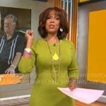 Gayle King’s green sweater dress on CBS Mornings