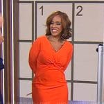 Gayle King’s orange twist front dress on CBS Mornings