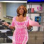 Gayle King’s pink croc print dress on CBS Mornings