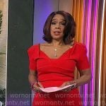 Gayle King’s red short sleeved dress on CBS Mornings