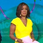 Gayle King’s yellow v-neck dress on CBS Mornings