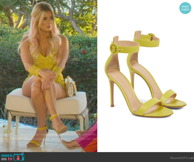 Gianvito Rossi Portofino 105 leather sandals worn by Alexandra Rose (Alexandra Rose) on Selling the OC