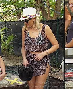 Gina's leopard print top and skirt on The Real Housewives of Orange County