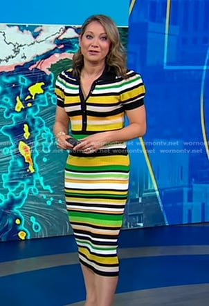 Ginger's multicolor striped polo dress on Good Morning America