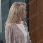 Gladys’ beige marled cardigan on General Hospital