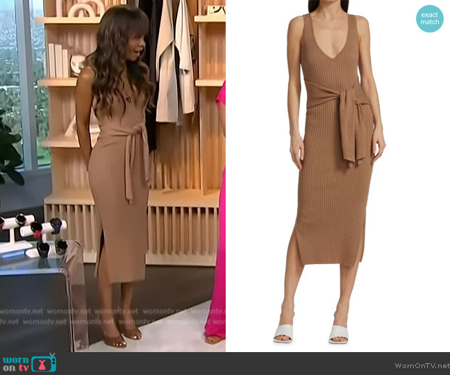 Good American Belted Bodycon Dress worn by Zuri Hall on Access Hollywood