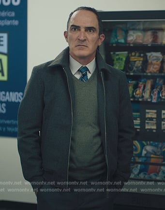 Gray cashmere jacket on Billions