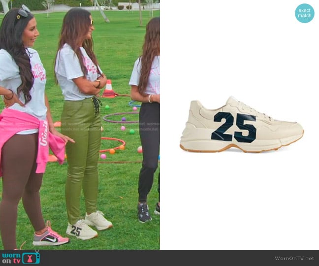 Gucci Rhyton 25 Low-Top Sneakers worn by Lisa Barlow on The Real Housewives of Salt Lake City