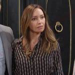 Gwen’s black chain print blouse and skirt on Days of our Lives