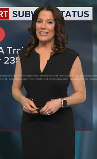 Heather's black buckle waist dress on Good Morning America