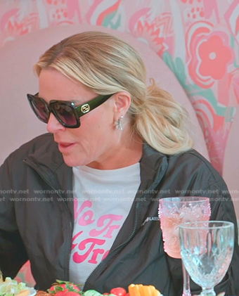 Heather's black square sunglasses on The Real Housewives of Salt Lake City