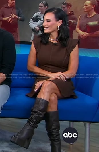 Heidi D’Amelio’s brown mini dress on Good Morning America