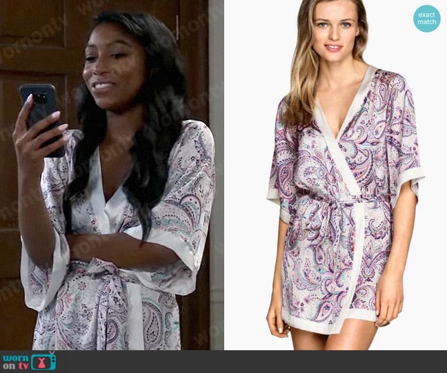 H&M Printed Kimono Robe worn by Trina Robinson (Tabyana Ali) on General Hospital