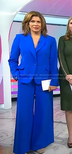 Hoda's blue blazer and wide-leg pants on Today