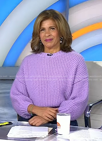 Hoda’s lilac knit sweater  on Today