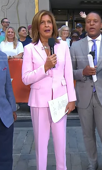 Hoda's pink pant suit on Today
