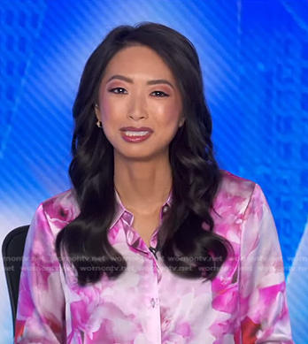 Jacklyn Lee’s pink floral shirt on Good Morning America