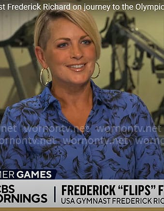 Jamie Yuccas' blue floral shirt on CBS Mornings