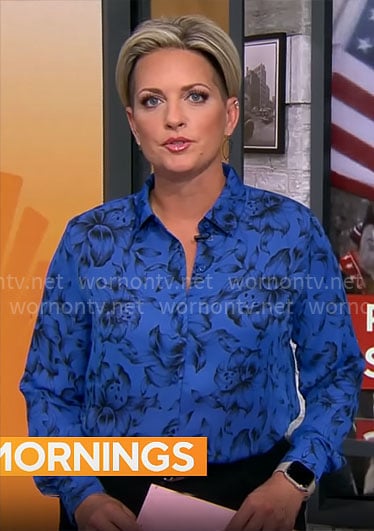 Jamie Yuccas’ blue floral shirt on CBS Mornings