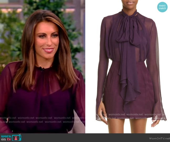 Jason Wu Silk Chiffon Bow Blouse worn by Alyssa Farah Griffin on The View