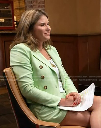 Jenna's green double breasted blazer and shorts on Today