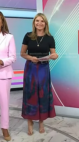 Jenna's tie dye midi skirt and belt on Today