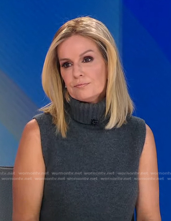 WornOnTV: Jennifer’s grey sleeveless turtleneck sweater on Good Morning ...