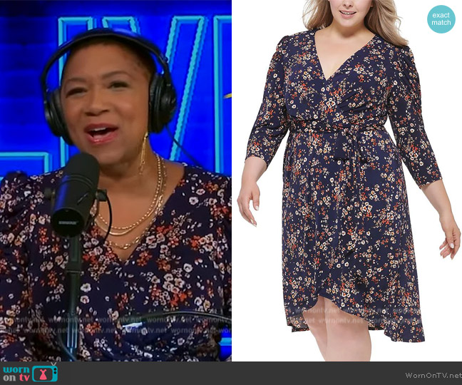 Jessica Howard Plus Size Floral Fit & Flare Dress worn by Deja Vu on Live with Kelly and Mark