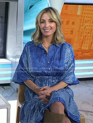 Jessica Knoll’s blue plaid shirtdress on Today