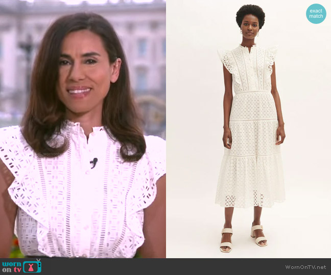 Jigsaw Broderie Tiered Maxi Dress worn by Lama Hasan on Good Morning America