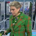 Jill’s green floral shirt and plaid blazer on Today