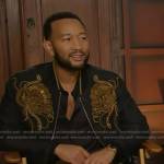 John Legend’s black embroidered bomber jacket on Today