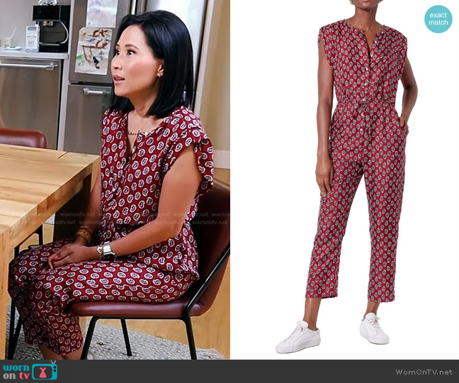 Joie Noleen Silk Jumpsuit worn by Vicky Nguyen on Today