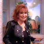 Joy’s black leather embellished jacket on The View