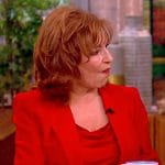 Joy’s red satin cami and blazer on The View