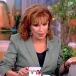 Joy’s green ruched sleeve blazer on The View