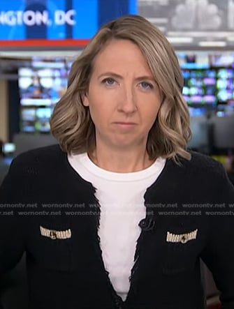 Julia Ainsley's black tweed jacket on NBC News Daily