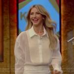 Julianne Hough’s white smocked blouse on Live with Kelly and Mark