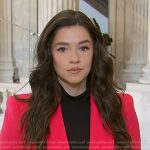 Julie Tsirkin’s pink double breasted blazer on NBC News Daily