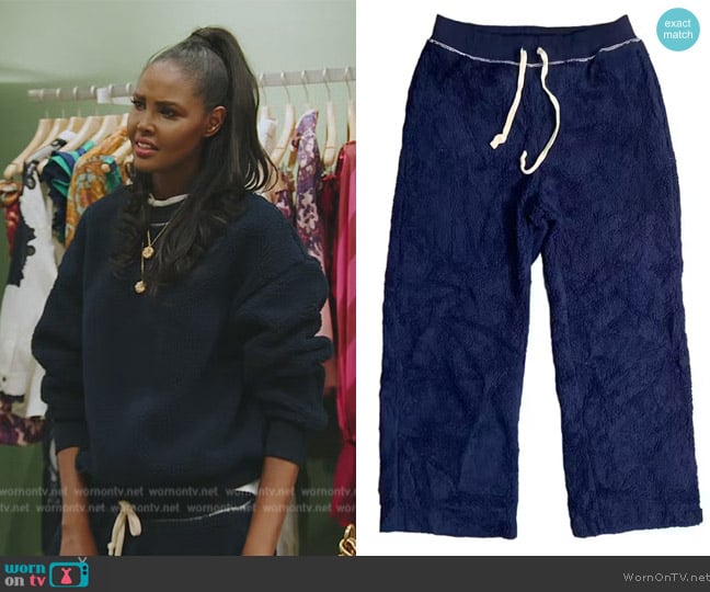 JW Anderson Fleece Jogger Blue Sweatpants worn by Ubah Hassan on The Real Housewives of New York City